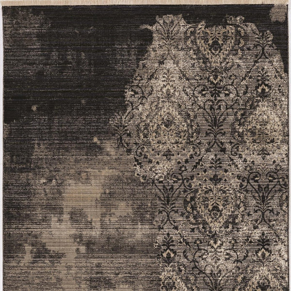 Homeroots 5' X 8' Taupe And Black Abstract Area Rug  Polypropylene 375656