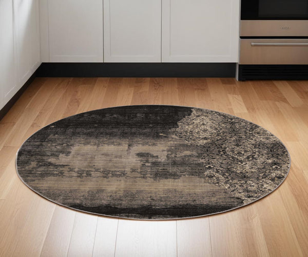 Homeroots 7' X 7' Blue Area Rug  Polypropylene 375657