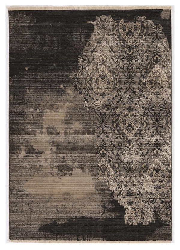 Homeroots 8' X 10' Taupe And Black Abstract Area Rug  Polypropylene 375658