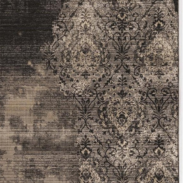 Homeroots 8' X 10' Taupe And Black Abstract Area Rug  Polypropylene 375658