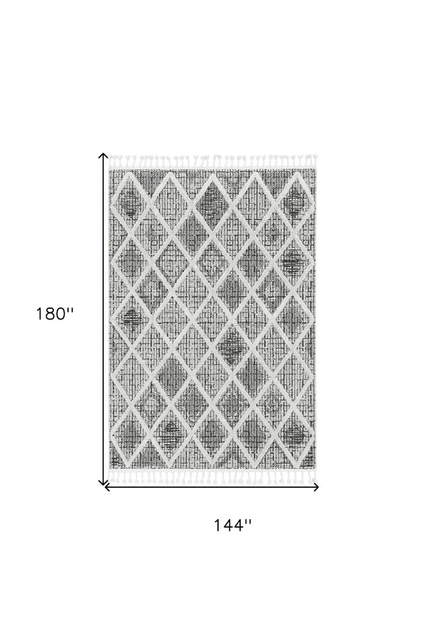 Homeroots 12' X 15' Charcoal Geometric Area Rug  Polyester 375664