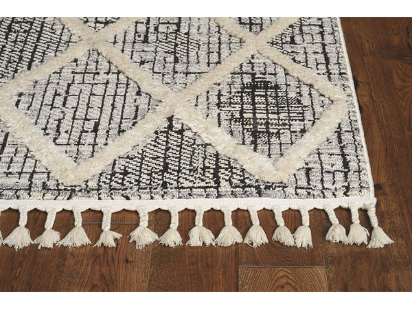 Homeroots 3' X 5' Charcoal Geometric Area Rug  Polyester 375666