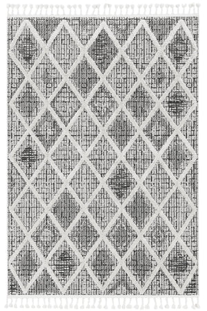HomeRoots 12' Cream and Charcoal Geometric Area Rug - Modern Sophistication for Stylish Living Spaces 5' X 8' 375667