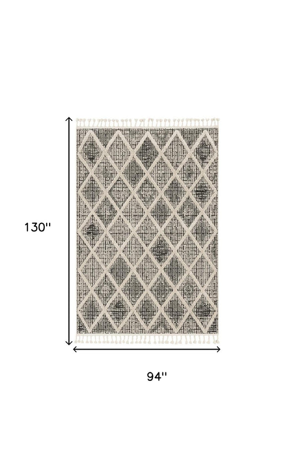 Homeroots 94 X 130 Charcoal Polyester Rug  Polyester 375668