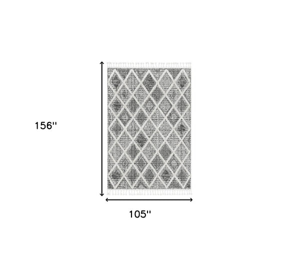 Homeroots 105 X 156 Charcoal Polyester Rug  Polyester 375669