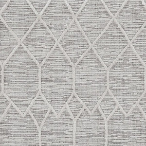 HomeRoots 12' Gray and Ivory Geometric Area Rug - Modern Design for Living Rooms, Durable Polyester, Easy Care 12' X 15' 375670