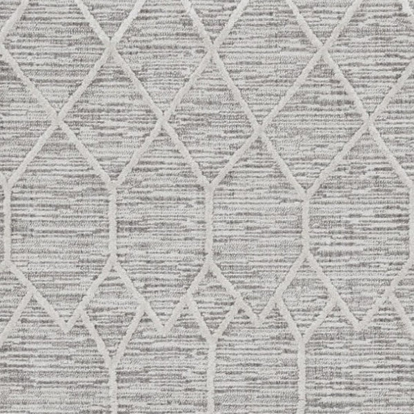 HomeRoots 12' Gray and Ivory Geometric Area Rug - Modern Design for Living Rooms, Durable Polyester, Easy Care 12' X 15' 375670