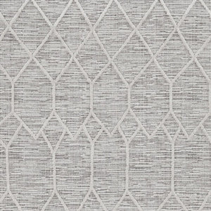 HomeRoots 12' Gray and Ivory Geometric Area Rug - Modern Design for Living Rooms, Durable Polyester, Easy Care 12' X 15' 375670