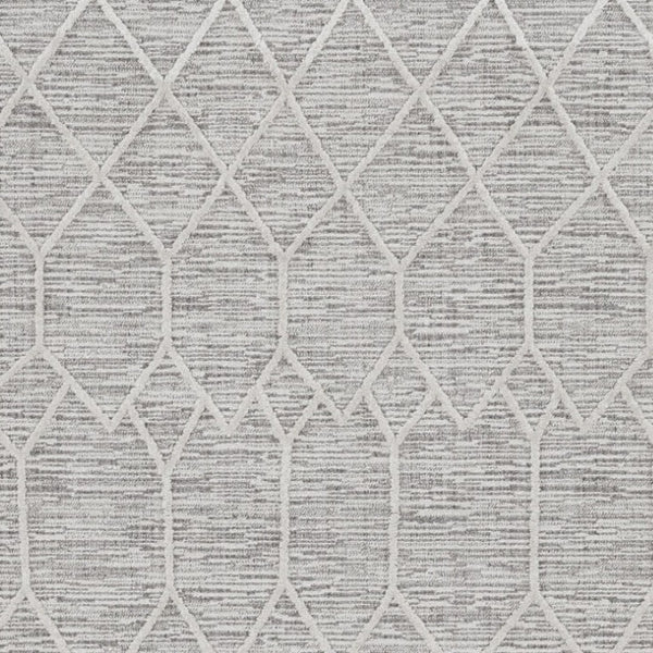 HomeRoots 12' Gray and Ivory Geometric Area Rug - Modern Design for Living Rooms, Durable Polyester, Easy Care 12' X 15' 375670
