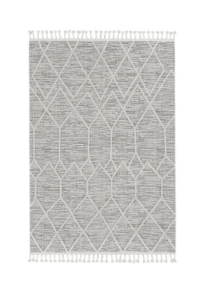 Homeroots 12' X 15' Gray And Ivory Geometric Area Rug  Polyester 375670