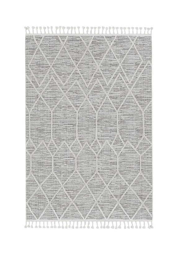 Homeroots 12' X 15' Gray And Ivory Geometric Area Rug  Polyester 375670
