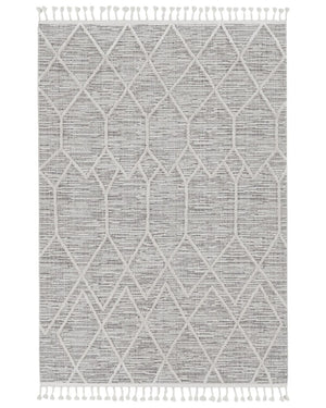 HomeRoots 12' Gray and Ivory Geometric Area Rug - Modern Design for Living Rooms, Durable Polyester, Easy Care 12' X 15' 375670