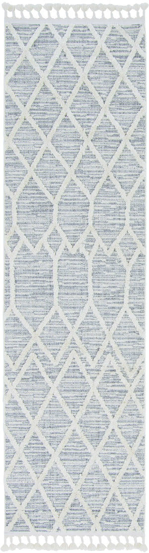 Homeroots 8' Gray And Ivory Abstract Runner Rug  Polyester 375671