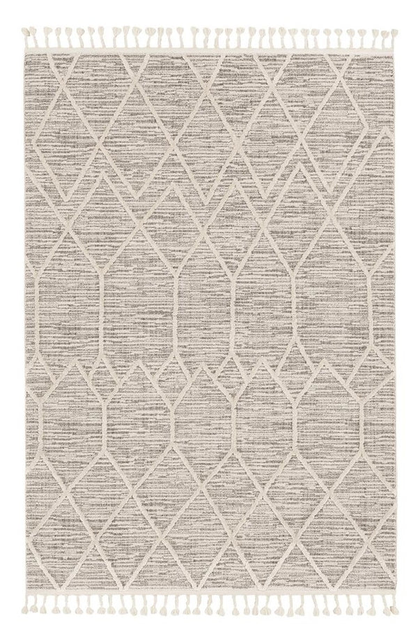 Homeroots 8' X 11' Ivory Grey Machine Woven Geometric Indoor Area Rug  Polyester 375674