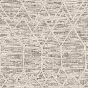 HomeRoots 12' Gray and Ivory Geometric Area Rug - Modern Design for Living Rooms, Durable Polyester, Easy Care 8' X 11' 375674