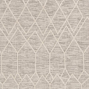 HomeRoots 12' Gray and Ivory Geometric Area Rug - Modern Design for Living Rooms, Durable Polyester, Easy Care 8' X 11' 375674