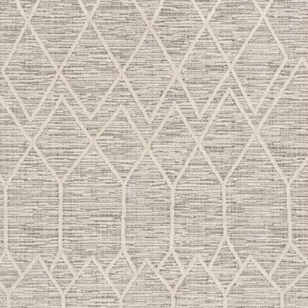 HomeRoots 12' Gray and Ivory Geometric Area Rug - Modern Design for Living Rooms, Durable Polyester, Easy Care 8' X 11' 375674