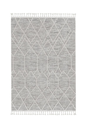 Homeroots 9' X 13' Ivory Grey Machine Woven Geometric Indoor Area Rug  Polyester 375675