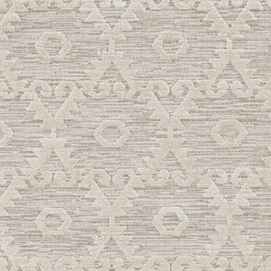 HomeRoots 12' Ivory Beige Area Rug - Contemporary Geometric Design, Durable Polyester for Living Spaces Elegance 9" x 13" 375681