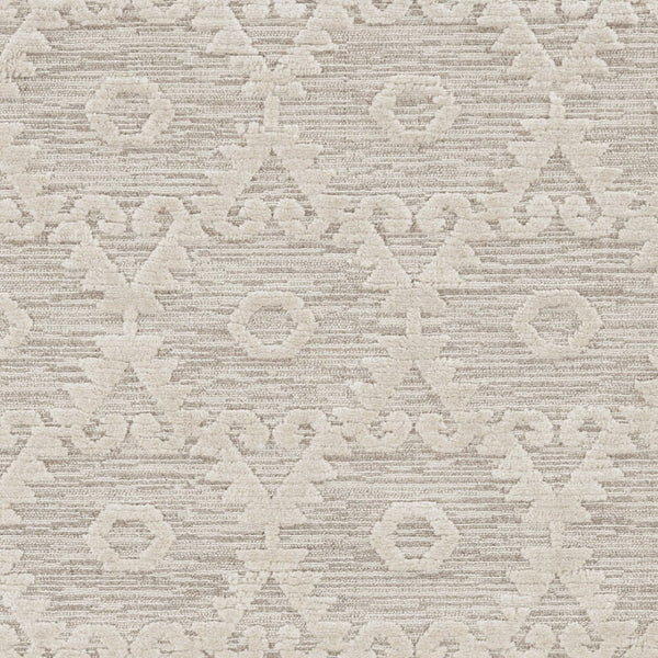 HomeRoots 12' Ivory Beige Area Rug - Contemporary Geometric Design, Durable Polyester for Living Spaces Elegance 9" x 13" 375681