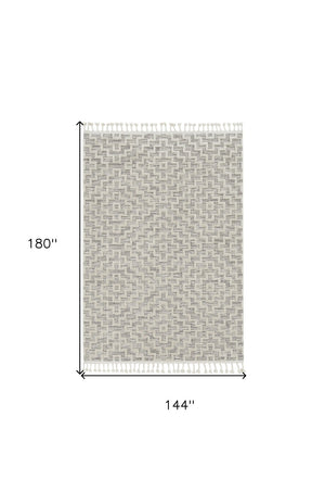 HomeRoots 12' Gray and Ivory Geometric Area Rug - Modern Elegant Design for Living Spaces and Comfort Underfoot 12' X 15' 375682