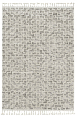 HomeRoots 12' Gray and Ivory Geometric Area Rug - Modern Elegant Design for Living Spaces and Comfort Underfoot 8" Runner 375683