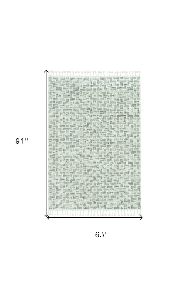 HomeRoots 12' Gray and Ivory Geometric Area Rug - Modern Elegant Design for Living Spaces and Comfort Underfoot 5" x 8" 375685