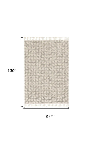 HomeRoots 12' Gray and Ivory Geometric Area Rug - Modern Elegant Design for Living Spaces and Comfort Underfoot 8' X 11' 375686