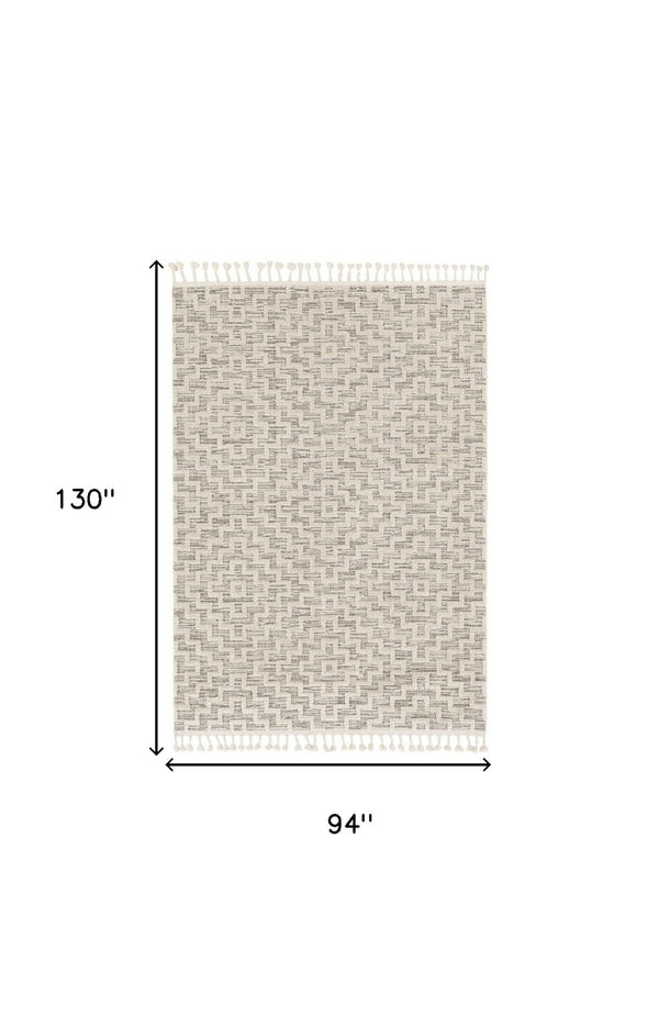 HomeRoots 12' Gray and Ivory Geometric Area Rug - Modern Elegant Design for Living Spaces and Comfort Underfoot 8' X 11' 375686