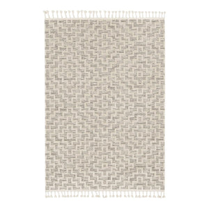 HomeRoots 12' Gray and Ivory Geometric Area Rug - Modern Elegant Design for Living Spaces and Comfort Underfoot 8' X 11' 375686