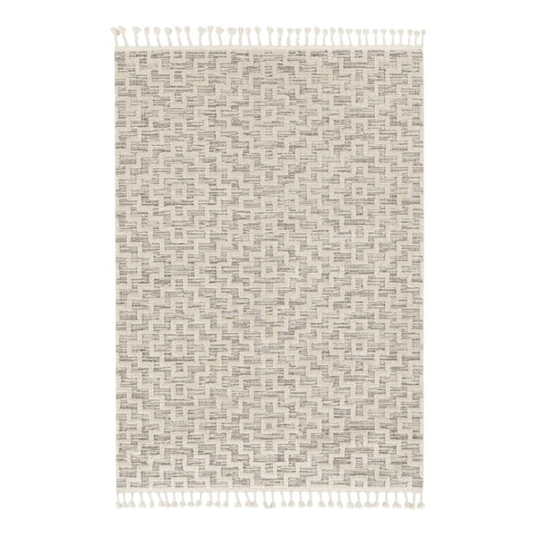 HomeRoots 12' Gray and Ivory Geometric Area Rug - Modern Elegant Design for Living Spaces and Comfort Underfoot 8' X 11' 375686