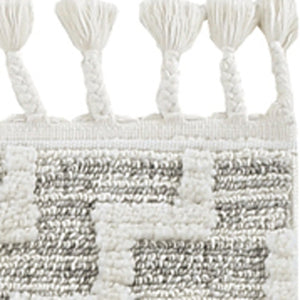 HomeRoots 12' Gray and Ivory Geometric Area Rug - Modern Elegant Design for Living Spaces and Comfort Underfoot 9" x 13" 375687