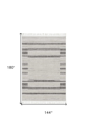 HomeRoots 12' Gray and Ivory Abstract Area Rug - Contemporary Design for Modern Living Spaces and Décor 12' X 15' Rectangle 375688