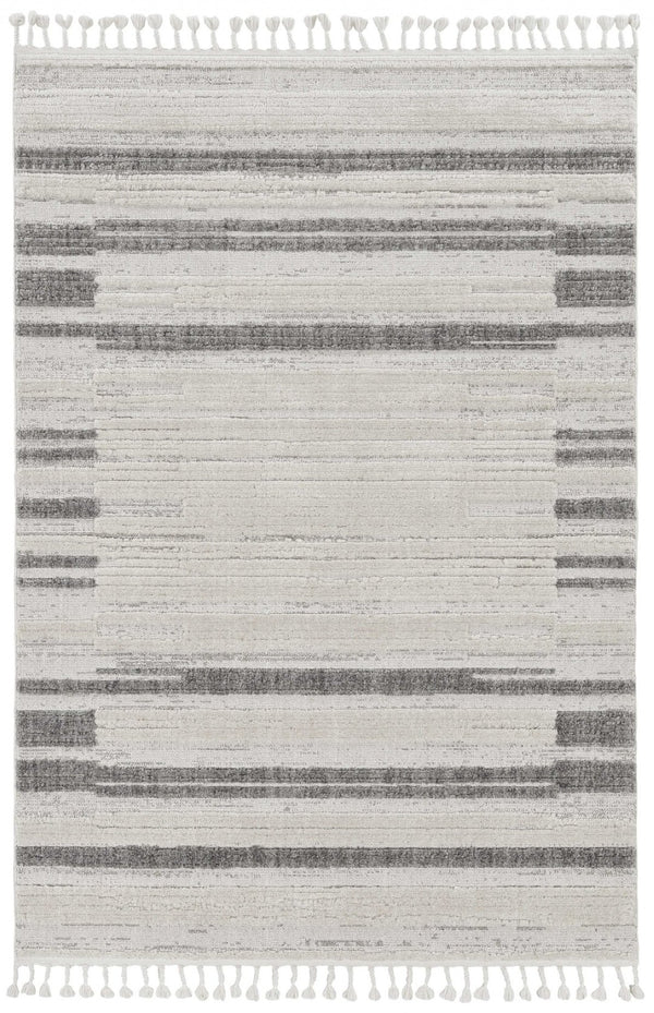 HomeRoots 12' Gray and Ivory Abstract Area Rug - Contemporary Design for Modern Living Spaces and Décor 12' X 15' Rectangle 375688