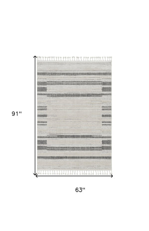 HomeRoots 12' Gray and Ivory Abstract Area Rug - Contemporary Design for Modern Living Spaces and Décor 5' X 8' Rectangle 375691