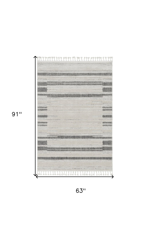 HomeRoots 12' Gray and Ivory Abstract Area Rug - Contemporary Design for Modern Living Spaces and Décor 5' X 8' Rectangle 375691