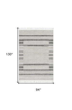 HomeRoots 12' Gray and Ivory Abstract Area Rug - Contemporary Design for Modern Living Spaces and Décor 8" x 11" 375692