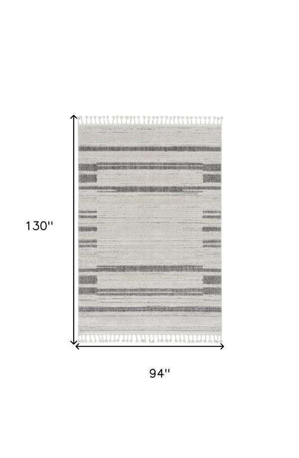 HomeRoots 12' Gray and Ivory Abstract Area Rug - Contemporary Design for Modern Living Spaces and Décor 8" x 11" 375692