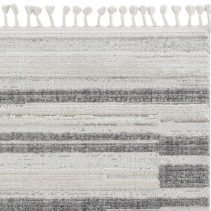 HomeRoots 12' Gray and Ivory Abstract Area Rug - Contemporary Design for Modern Living Spaces and Décor 8" x 11" 375692