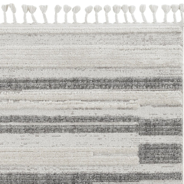 HomeRoots 12' Gray and Ivory Abstract Area Rug - Contemporary Design for Modern Living Spaces and Décor 8" x 11" 375692
