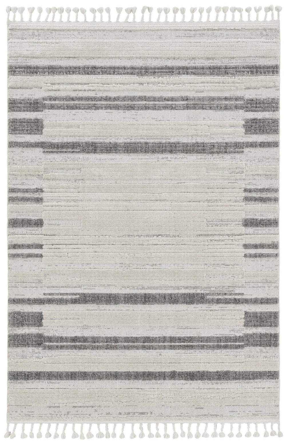 HomeRoots 12' Gray and Ivory Abstract Area Rug - Contemporary Design for Modern Living Spaces and Décor 9" x 13" 375693