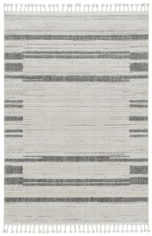 HomeRoots 12' Gray and Ivory Abstract Area Rug - Contemporary Design for Modern Living Spaces and Décor 9" x 13" 375693