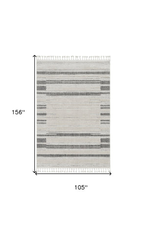 HomeRoots 12' Gray and Ivory Abstract Area Rug - Contemporary Design for Modern Living Spaces and Décor 9" x 13" 375693