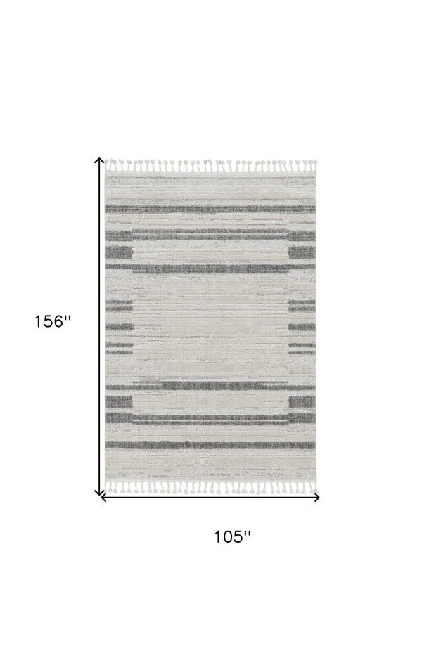 HomeRoots 12' Gray and Ivory Abstract Area Rug - Contemporary Design for Modern Living Spaces and Décor 9" x 13" 375693