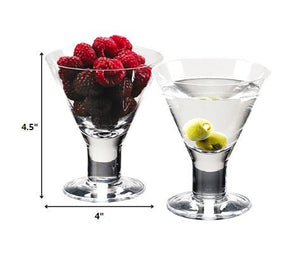 Homeroots Mouth Blown Crystal Set Of 4 Martini Or Dessert Servers  6 Oz   375718