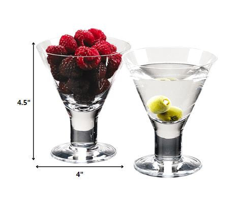 Homeroots Mouth Blown Crystal Set Of 4 Martini Or Dessert Servers  6 Oz   375718