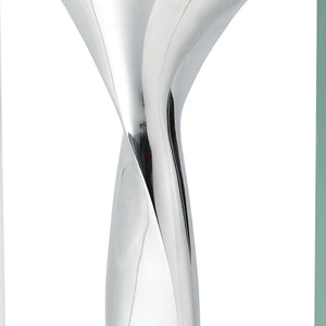 Homeroots 14 Mouth Blown Crystal Non Tarnish Aluminum And Glass Vase  Crystal Glass 375721