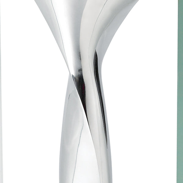 Homeroots 14 Mouth Blown Crystal Non Tarnish Aluminum And Glass Vase  Crystal Glass 375721