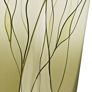 Homeroots 8 Mouth Blown European Made Green Glass Hand Decorated Squarish Vase  Crystal Glass 375728