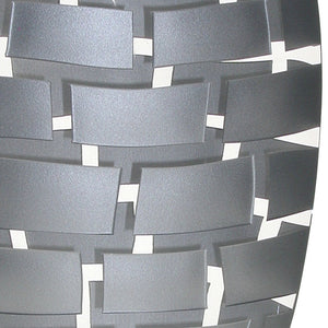 Homeroots 12 Mouth Blown Wall Design Silver Vase  Lead Free Crystal 375734